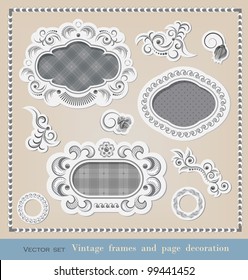 Set of calligraphy elements  and frames