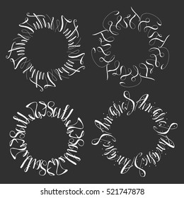 Set of calligraphy frames. Vector. Isolated.