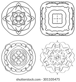 Set of calligraphy patterns. Vector illustration
