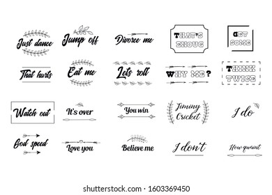 Set of Calligraphy saying for print. Motivation Inspiring Positive Vector Quotes for every day. Ready to post in social media, brochure, magazine.
