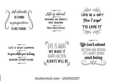 Set Calligraphy Sayings Print Vector Quotes Stock Vector (Royalty Free ...