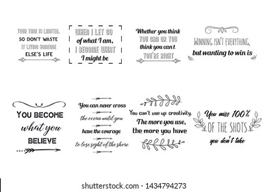 Set of Calligraphy sayings for print. Vector Quotes about business money and success