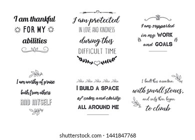 Set of Calligraphy sayings for print. Vector Quotes about Motivation and Inspiration