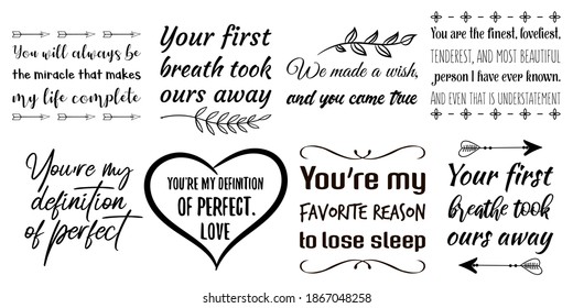 Set Calligraphy Sayings Print Vector Quotes Stock Vector (Royalty Free ...