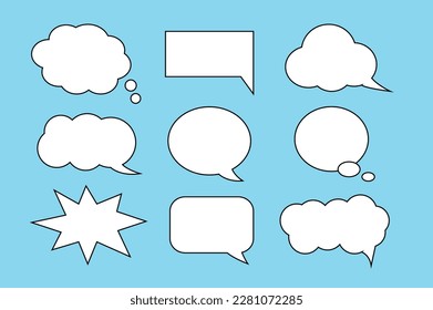 Set of callout, speech bubbles, chats, elements icons, vector illustration.