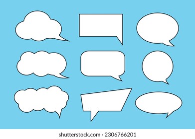 Set of callout, speech bubbles, chats, elements icons, vector illustration.