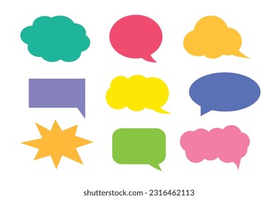 Set of callout, speech bubbles, chats, elements icons, vector illustration.