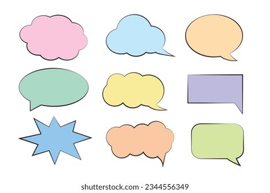 Set of callout, speech bubbles, chats, elements icons, vector illustration.
