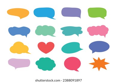 Set of callout, speech bubbles, chats, elements icons, vector illustration.