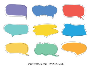 Set of callout, speech bubbles, chats, elements icons, vector illustration.