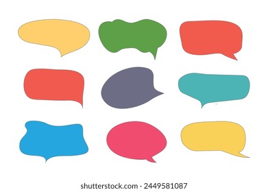 Conjunto de rótulo, burbujas de voz, chats, Elementos iconos, Ilustración vectorial.