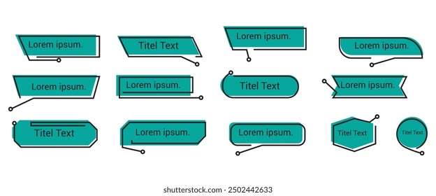 Set of callouts titles. Callout bar labels collection. Quote box frame, big set. Set of callouts titles template. Quote box icon.