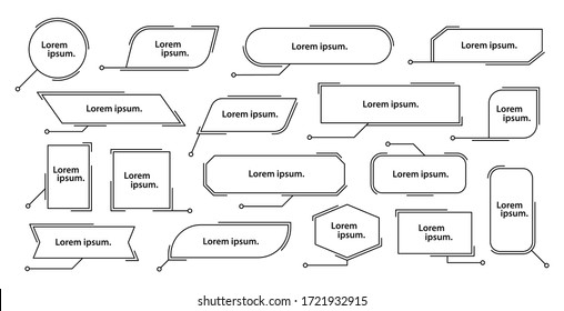 Set of callouts titles template. Callouts titles elements for web, brochure and infographics. Quote text. Vector illustration.