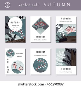 Set of calm autumn brochures (eps10). US Letter size. Easily croppable to A4 size. Jpg versions also available