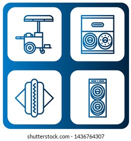 Set of calories icons such as Hot dog, Donut , calories