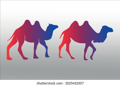 set of camel silhouette abstract,  line isolated or logo isolated sign symbol vector, outline and stroke style Collection of high-quality color style vector illustration,