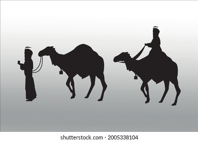 set of camel silhouette line  isolated or logo isolated sign symbol vector, outline and stroke style Collection of high-quality black style vector illustration
