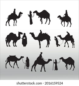 set of Camel silhouette line isolated or logo isolated sign symbol vector, outline and stroke style Collection of high-quality black style vector illustration,