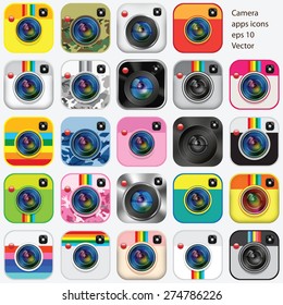 Set of camera apps icons