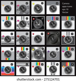 Set of camera apps icons