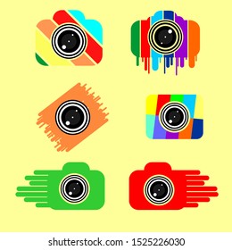set the camera color icon can be for the company logo or brand, and the vector can be edited