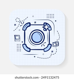 Set of camera hand drawn icons in Doodle style