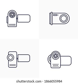 Juego de plantillas de logotipo de icono para cámara, concepto de logotipo de película creativa, símbolo de icono, Ilustración