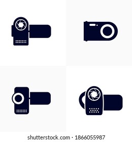 Set of Camera handicam icon logo vector template, Creative Movie logo concept, Icon symbol, Illustration