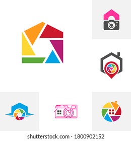 Set of Camera House logo design vector template, Camera Photography logo concepts
