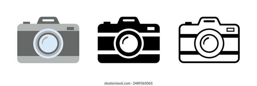 Set of camera icon. Photo camera in flat design. Photo camera Vector icon Set. Illustration.