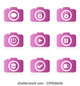 set of camera icon, vector 