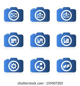 set of camera icon, vector