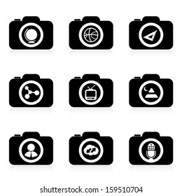 set of camera icon, vector