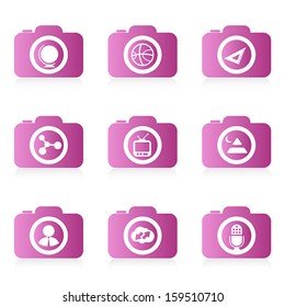 set of camera icon, vector