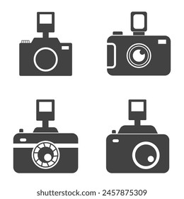 set of camera icon vector illustration