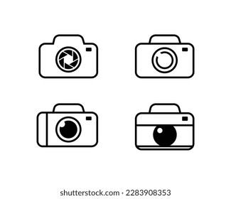 Set of camera icons isolated on background.