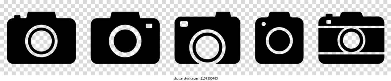 Set of camera icons. Vector illustration isolated on transparent background