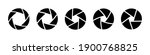 Set of camera lens diaphragm, aperture icons. Camera shutter collection. Vector illustration.