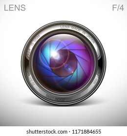 set camera lens object-glass photography background illustration technology design Isolated on white background