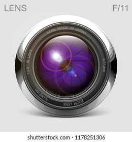 set camera lens object-glass photography background illustration technology design Isolated on white background
