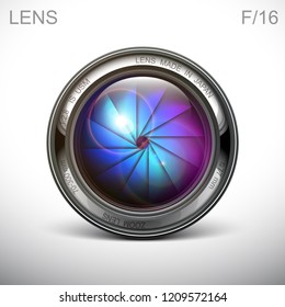 set camera lens object-glass photography background illustration technology design Isolated on white background