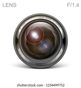 set camera lens object-glass photography background illustration technology design Isolated on white background