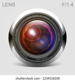 set camera lens object-glass photography background illustration technology design Isolated on white background