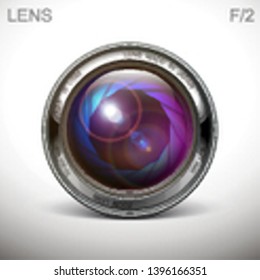 set camera lens object-glass photography background illustration technology design Isolated on white background