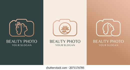 conjunto de cámaras, estudio de fotografía de naturaleza y imagen de imagen de belleza ilustración vectorial
