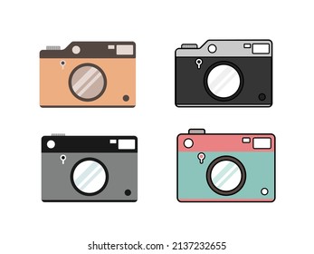 Set of Camera Photography Icon Logo Illustration Vector