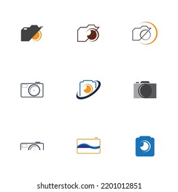 set of camera photography logo icon vector design template