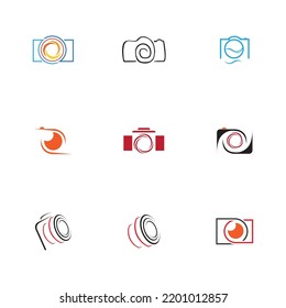 set of camera photography logo icon vector design template