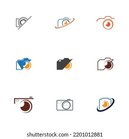 set of camera photography logo icon vector design template