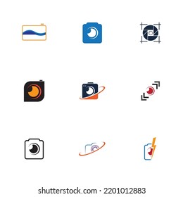 set of camera photography logo icon vector design template